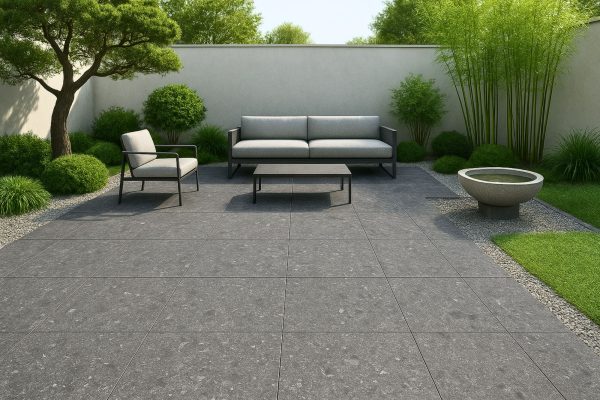 Gres porcellanato effetto pietra Ceppo Antracite 120x60 cm, spessore 2 cm, antiscivolo R11 per esterni
