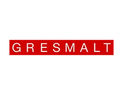 Logo Gresmalt, ceramica. Testo bianco