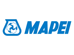 Logo Mapei blu. Leader in edil